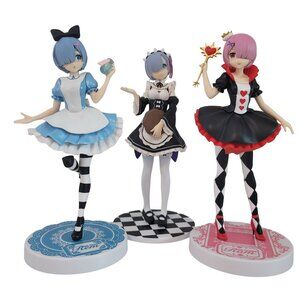 Rem Re:Zero from japan Alice In Wonderland Inspired Collectible Figures Set Of 3